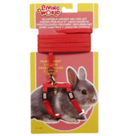 Living World Adjustable Harness and Lead Set For Dwarf Rabbits - Red