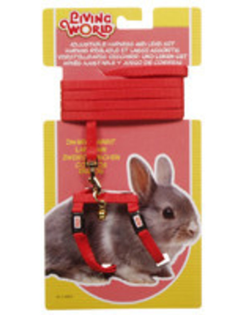 Living World Adjustable Harness and Lead Set For Dwarf Rabbits - Red
