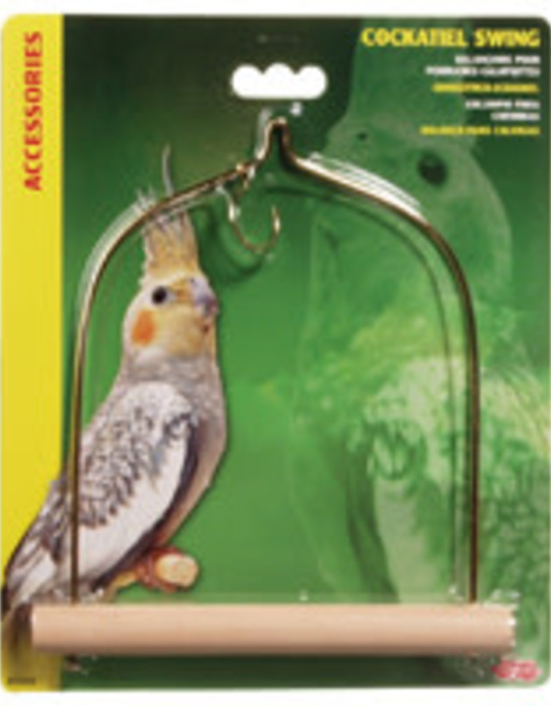 Living World Bird Swing with Wooden Perch For Cockatiels - 14 x 17.5 cm (5.5in x 7in in)