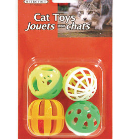 MetroPole MetroPole Assorted Cat Toys - Ball 4pk