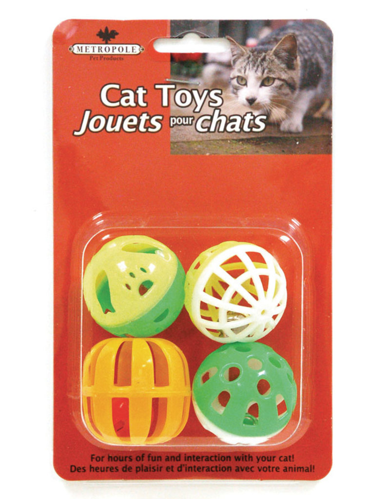 MetroPole MetroPole Assorted Cat Toys - Ball 4pk