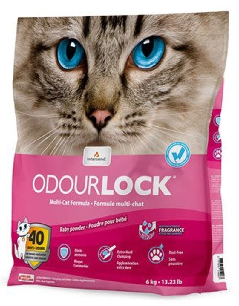 Intersand Odourlock Ultra Premium Clumping Cat Litter Baby Powder 6kg