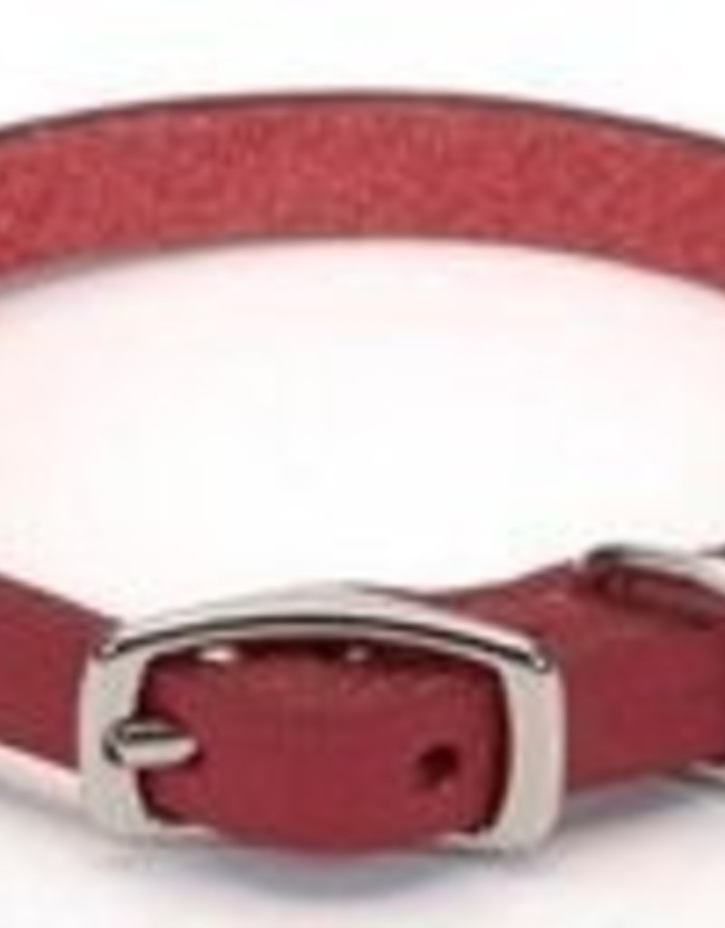 Coastal Pet Leather Oak Tanned Town Collar - Red 1x22