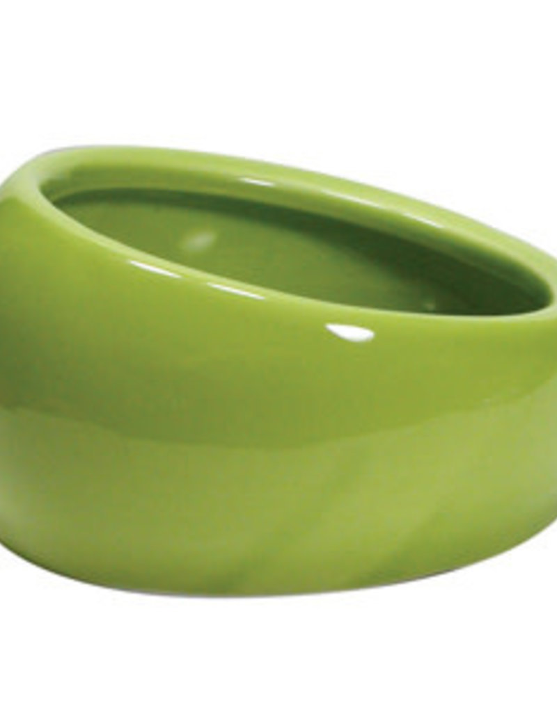 Living World Ergonomic Dish - Small - 120 mL (4.22 oz) - Green/Ceramic