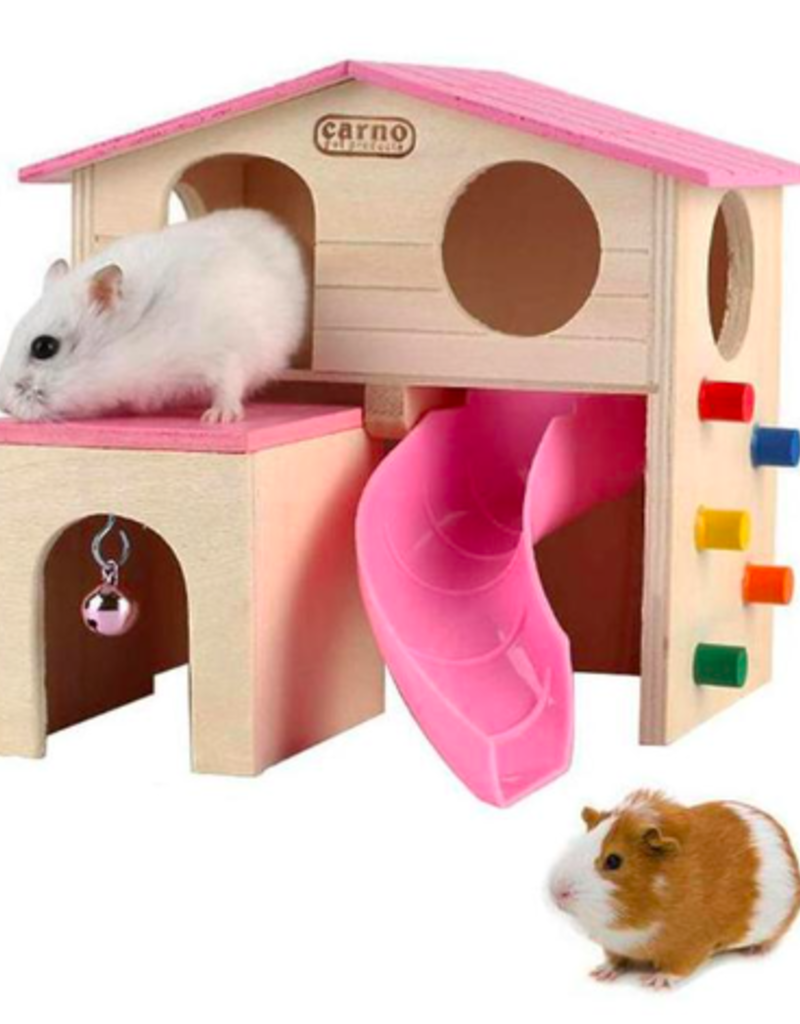 AliExpress Wooden Hamster Fun House - Pink/Blue