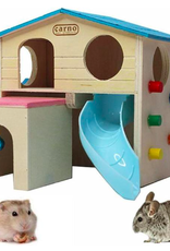 AliExpress Wooden Hamster Fun House - Pink/Blue