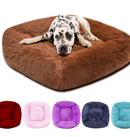 AliExpress Plush Soft Square Pet Bed - Assorted Colours - Large (80cm)