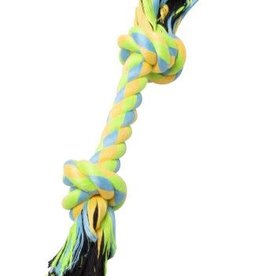 Bud-Z Rope with 2 Knots Green and Yellow Dog Toy 8.5in