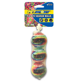 PETSPORT USA PetSport Tie Dye Squeak Ball - 1.8" - 3pk