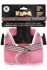 Doggie-Q Doggie-Q Mesh Dog Harness & Leash Combo - Pink - XS