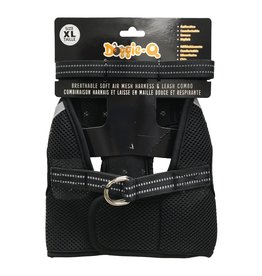 Doggie-Q Doggie-Q Mesh Dog Harness & Leash Combo - Black - M