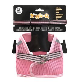 Doggie-Q Doggie-Q Mesh Dog Harness & Leash Combo - Pink - L