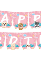 AliExpress Ali Pink Puppy Dog Pet Paw Birthday Party Supplies - Banner