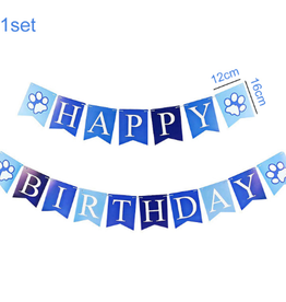 AliExpress Ali Puppy Dog Pet Paw Birthday Party Supplies - Blue Banner
