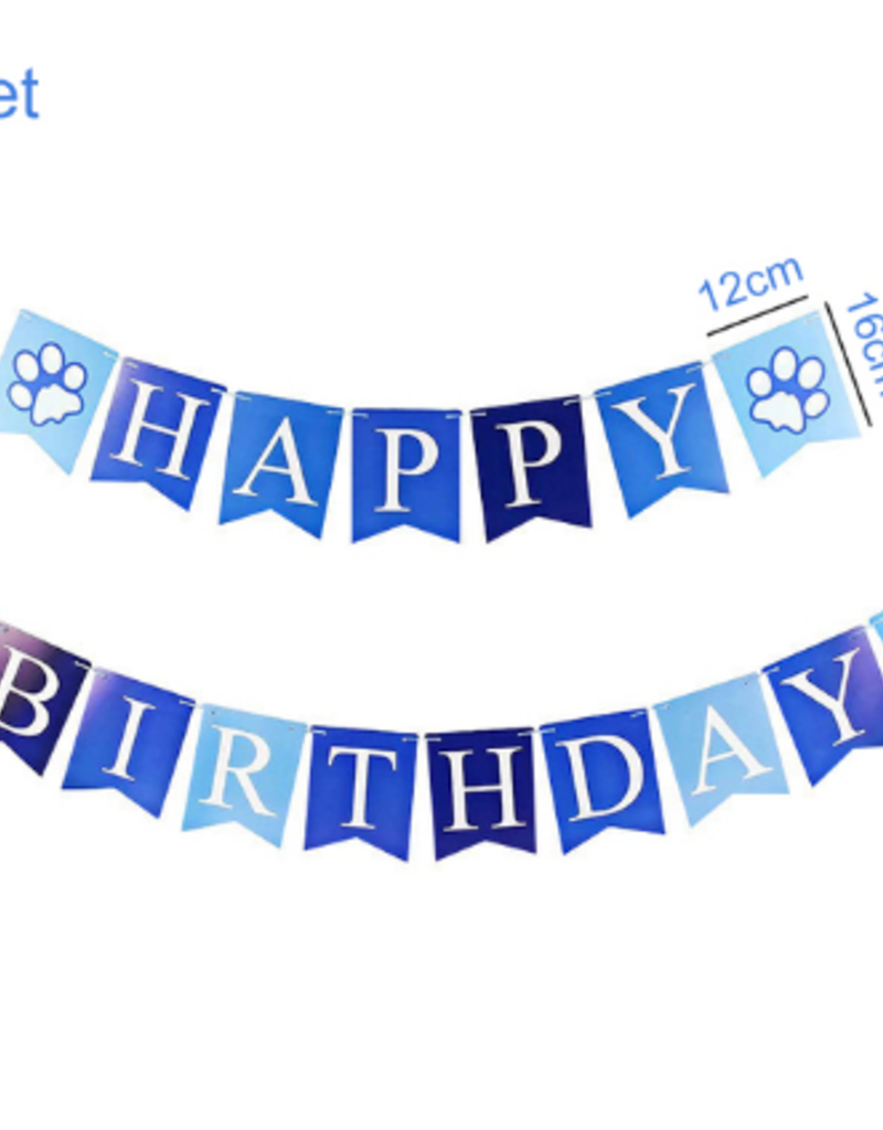 AliExpress Ali Puppy Dog Pet Paw Birthday Party Supplies - Blue Banner