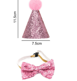 AliExpress Ali Puppy Dog Pet Paw Birthday Party Supplies - Pink hat with bow tie
