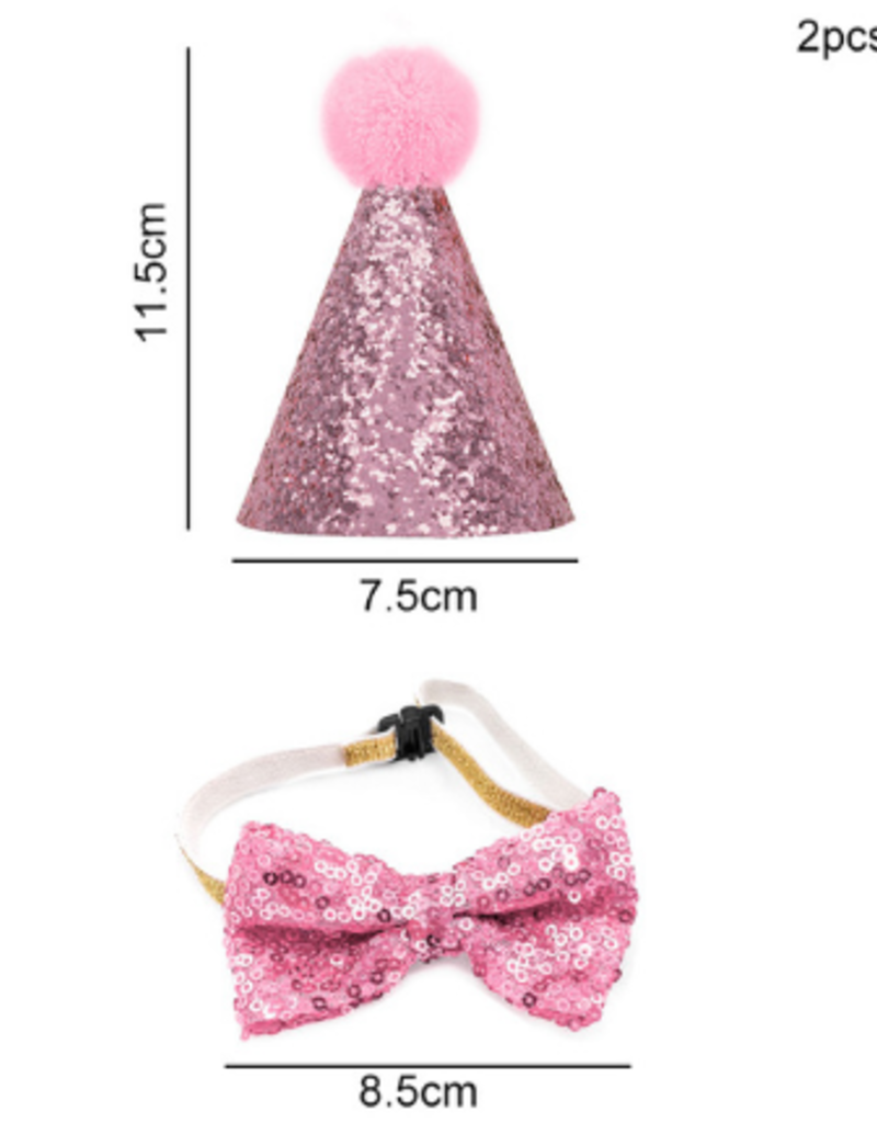AliExpress Ali Puppy Dog Pet Paw Birthday Party Supplies - Pink hat with bow tie