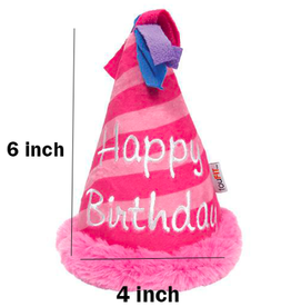 AliExpress Plush Dog Squeaky - Happy Birthday Hat - Pink