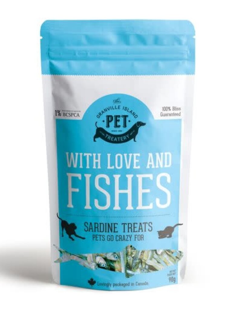 Granville Island Pet Treatery Granville Dried Sardines With Love And Fishes Dog Treats 90g