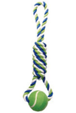 Dogit Dogit Dog Knotted Rope Toy- Multicoloured Spiral Tug with Tennis Ball