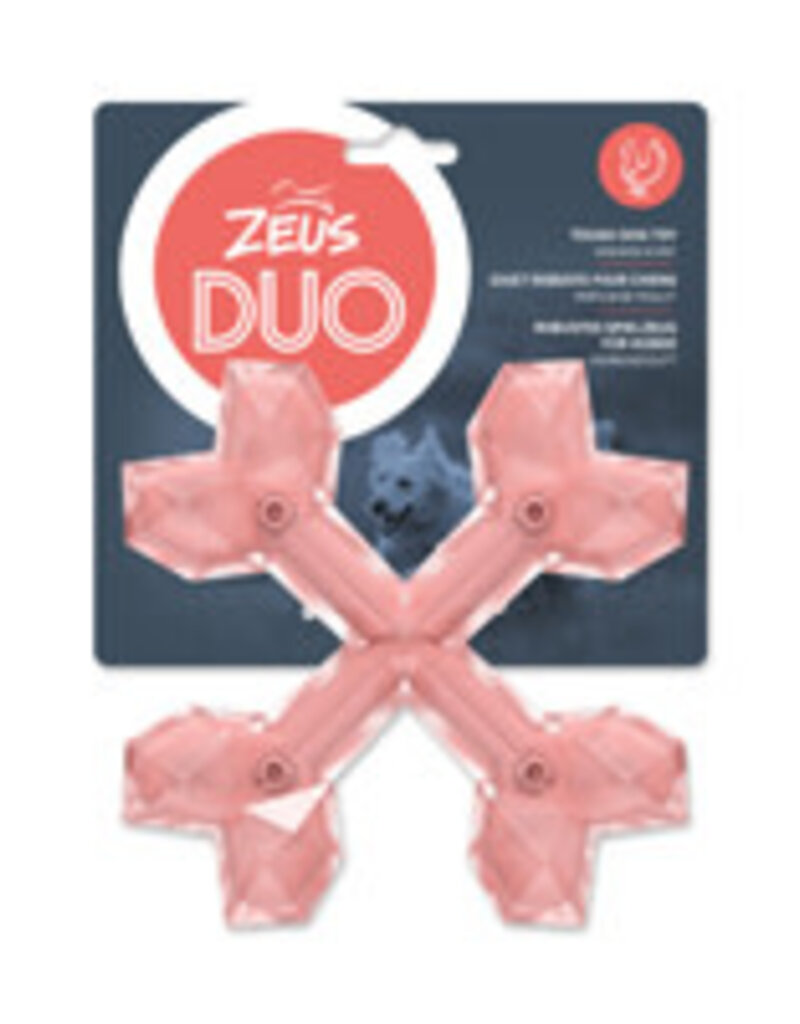 Zeus Duo Cross Bones - Chicken Scent - Coral - 15 cm (6 in)
