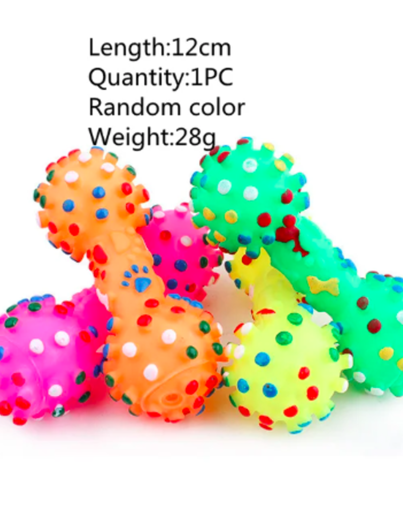 AliExpress Dog Toy - Squeaky Dumbbell 12cm - Assorted Colours