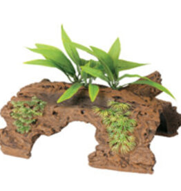 Marina Marina Naturals Malaysian 1/2 Log Driftwood with Plants - Large - 25.4 x 16.5 x 10.2 cm (10 x 6.5 x 4 in)