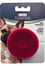 Le Salon Essentials Dog Round Rubber Grooming Brush - Red - 7.6 cm (3 in) diameter
