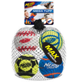 Nerf Dog Nerf Dog Solid Tuff Sports Balls - 4 Pack - Medium - 6.4 cm (2.5 in)