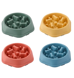 AliExpress Slow Feeding Dog Bowl - Round Bowl with Bones - Assorted Colors