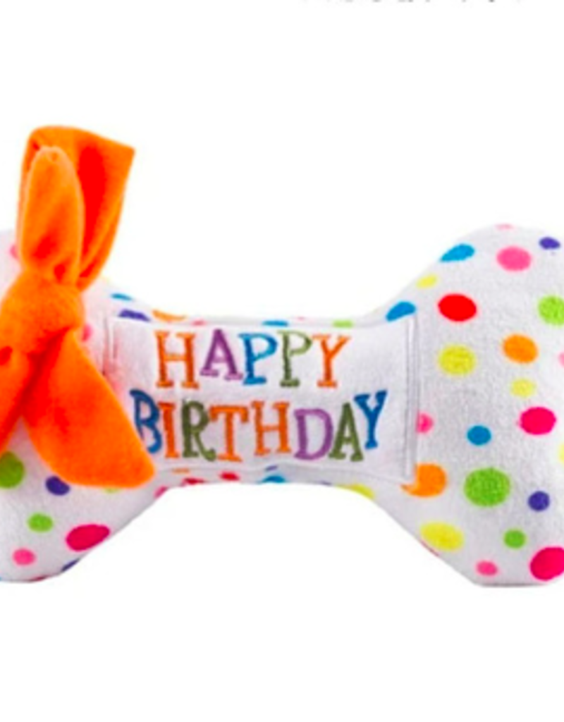 AliExpress Plush Squeaky Dog Toy - Happy Birthday Bone