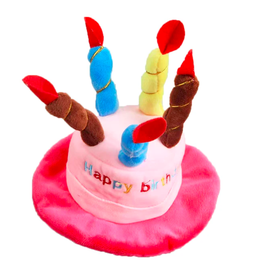 AliExpress Plush Squeaky Dog Toy - Happy Birthday Hat - Pink