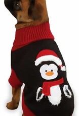 Doggie-Q Doggie-Q Black with Penguin Sweater 10"