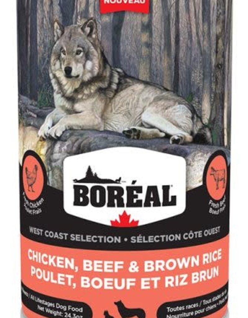 Boreal West Coast Chicken, Beef & Brown Rice Canned Dog Food 690g
