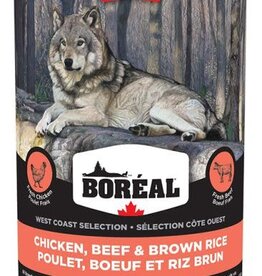 Boreal West Coast Chicken, Beef & Brown Rice Canned Dog Food 400g