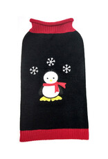 Doggie-Q Doggie-Q Black with Penguin Sweater 6"