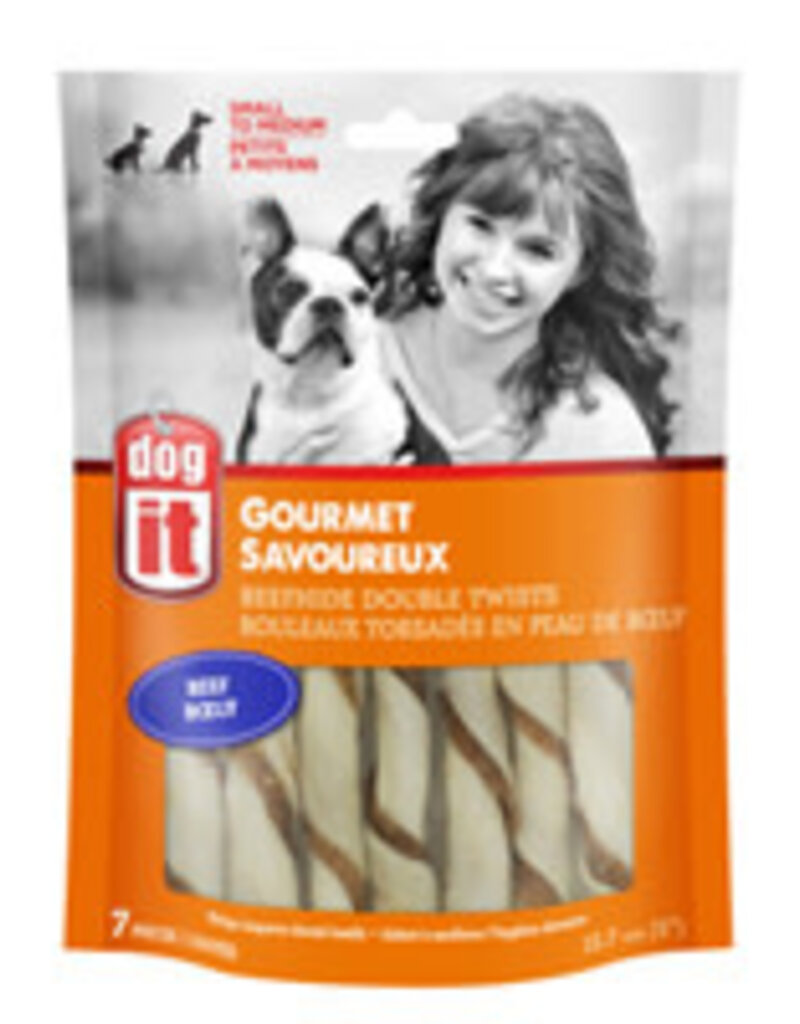 Dogit Dogit Beefhide Double Twists - Beef Flavour - 12.7 cm (5in) - 7 pack