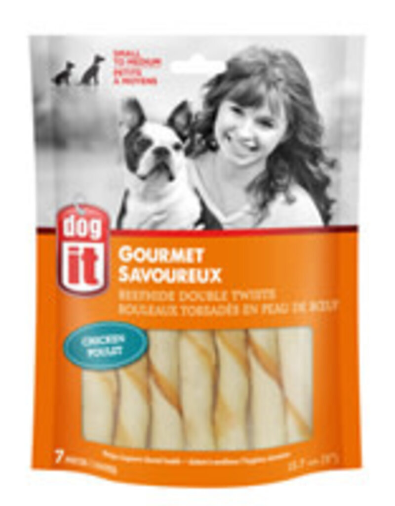 Dogit Dogit Beefhide Double Twists - Chicken Flavour - 12.7 cm (5in) - 7 pack