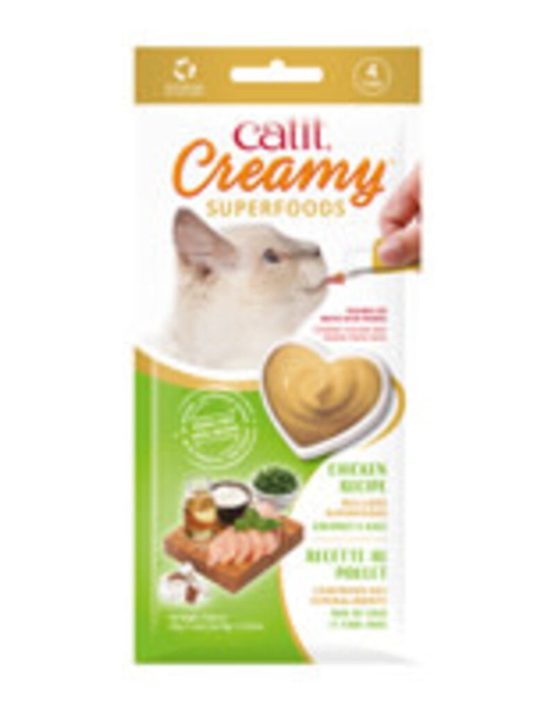 Catit Catit Creamy Superfood Treats - Chicken Recipe with Coconut and Kale - 4 pack