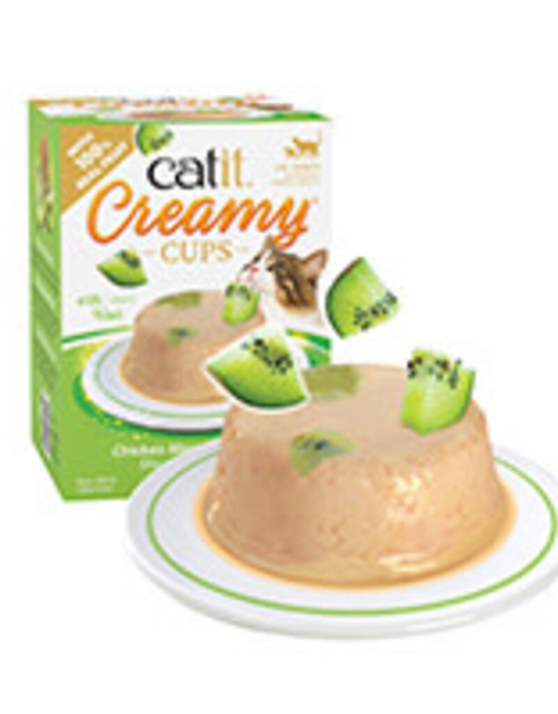 Catit Catit Creamy Cups - Chicken Mousse with Kiwi - 4 x 25g