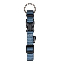 Zeus Adjustable Nylon Dog Collar - Denim Blue - Small