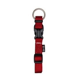 Zeus Adjustable Nylon Dog Collar - Deep Red - Medium