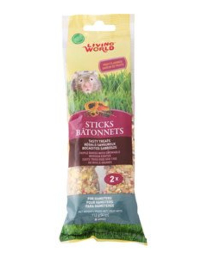Living World Hamster Sticks Fruit Flavour - 2 pack