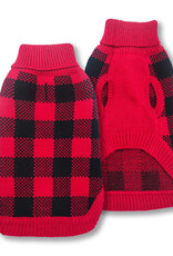 Doggie-Q Doggie-Q Double Knit Lumber Jacket Sweater - Red 10"