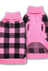Doggie-Q Doggie-Q Double Knit Lumber Jacket Sweater - Pink 6"