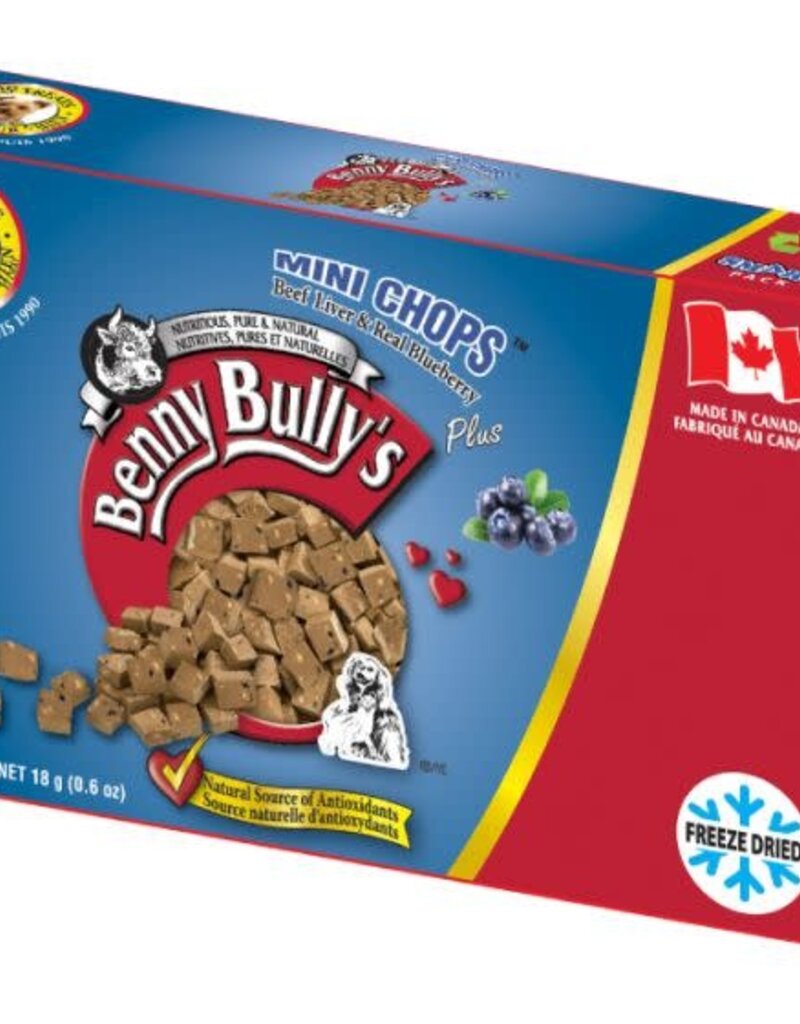 Benny Bully Benny Bully's Smart Packs Mini Chops Beef Liver & Blueberry Dog 18g
