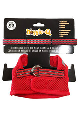 Doggie-Q Doggie-Q Mesh Dog Harness & Leash Combo - Red - XS