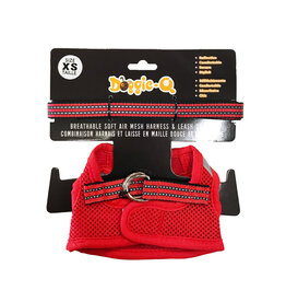 Doggie-Q Doggie-Q Mesh Dog Harness & Leash Combo - Red - XS