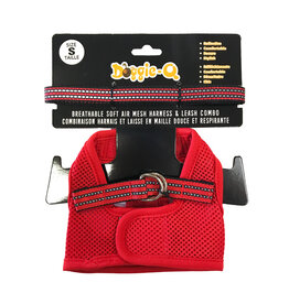 Doggie-Q Doggie-Q Mesh Dog Harness & Leash Combo - Red - S