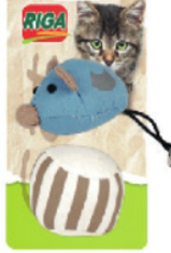 riga Riga Cat Toy Colored Mouse & Ball